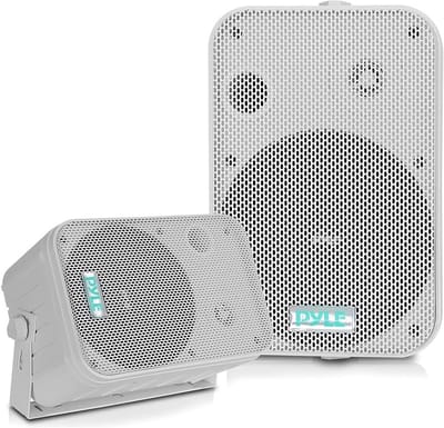 Pyle Speaker – 2-Way Speakers -Ceiling Speakers -Outdoor Speakers- Sturdy Universal Mount - 500 W- Suitable for Pool, Patio and Indoor Use-White