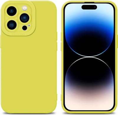 Cadorabo Hoesje geschikt voor Apple iPhone 14 PRO in FLUID GEEL - Beschermhoes gemaakt van flexibel TPU silicone Cover Fluid Case