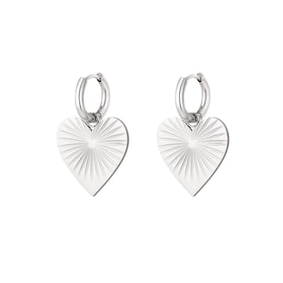 Bijoutheek Oorhangers Stralend Hart Zilver