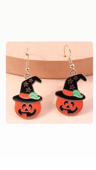 Akyol - pompoen oorbellen - oranje - pompoen - Cadeau - pompoen sieraad - oorbel pompoen - halloween oorhangers - Halloween -trick or treat -Sieraad - carnaval- griezelig - oranje oorbel - meisjes -sint maarten - horror – cadeau - gift