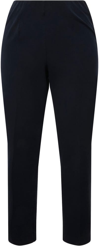 Ulla Popken - Dames - 7/8-broek biezen smalle broekspijpen elastische tailleband - Marine - Maat 58