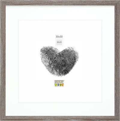 Deknudt Frames fotolijst - grijs met passe-partout - 20x20 / 30x30 cm
