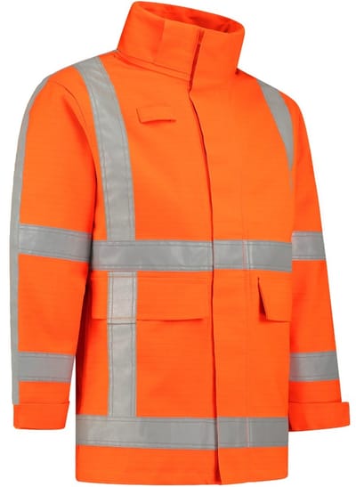 Dapro Blaze Multinorm Regenjas - Maat L - Hi-Vis Oranje - Vlamvertragend , antistatisch , Lasnorm , vlamboog en chemicaliën resistent - Doorwerkjas
