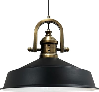 Bamyum Hanglamp Industrieel Metaal, Zwart Vintage Lamp