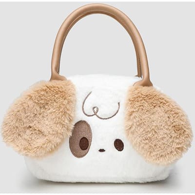 Schattige Pluche Puppy Tas Herfst en Winter Niche Design voor Dames Handheld Pijn Tas Veelzijdige Fur Tas Dames beige