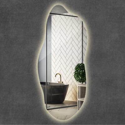 Wallfluent LED Spiegel - Hangspiegel met verlichting - 35 cm x 80 cm - Passpiegel - Make-up Spiegel - Scheerspiegel - Inloopkastspiegel – Badkamerspiegel - Toiletspiegel - Neutraal Wit 4000K - Montageset - Luxe Moderne Wandspiegel