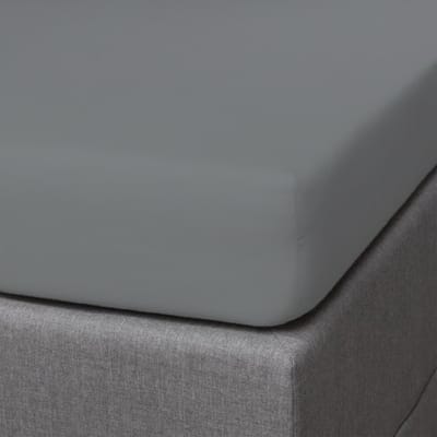 Egyptisch Percale Katoen - Split Topper Hoeslaken - Donker Grijs - 160x200 cm - Dreamers Den