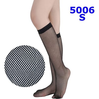Chaussettes hautes noires en résille pour femme Chaussettes élégantes noires en résille ajourée S-M