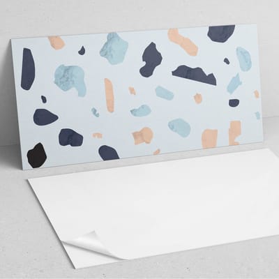 Coloray Wandpanelen Zelfklevend - Abstract steenpatroon PVC Wandpaneel - 100 cm x 50 cm - Blauw Wandbekleding Zelfklevend - 1 stuk - Texturen Wandpanelen Zelfklevend - Keuken Wandpanelen - Wandpanelen Badkamer