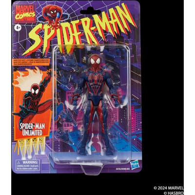 Marvel Legends Series Spider-Man Unlimited, Retro Comics Collectible 6-Inch Scale Action Figure