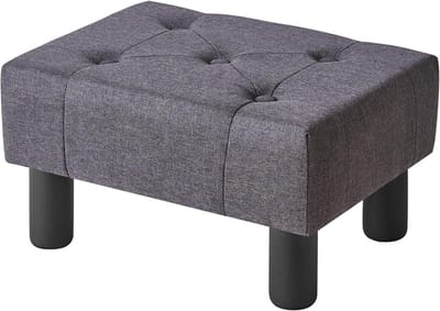 Kleine voetenbank - Ottomaanse poef - Ontspannen zitten - Massief houten poten - 40 x 305 cm - Donkergrijs