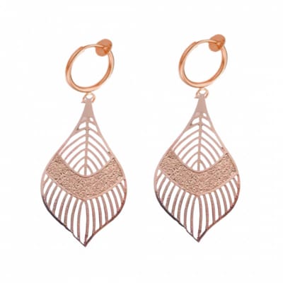 Klem oorbellen -rosegold -filigraan- geen gaatje- Charme Bijoux