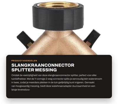 Dailygoods - Slangkraanconnector Splitter - Messing Waterkraanadapter - Duurzaam en Gemakkelijk Aansluiten - Europese Norm 3/4 - 2-Weg Y-Vorm - Perfec...
