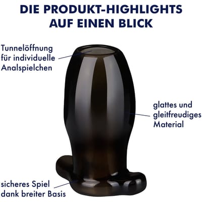 Verleidelijke anaalplug met tunnel, 9,8 cm