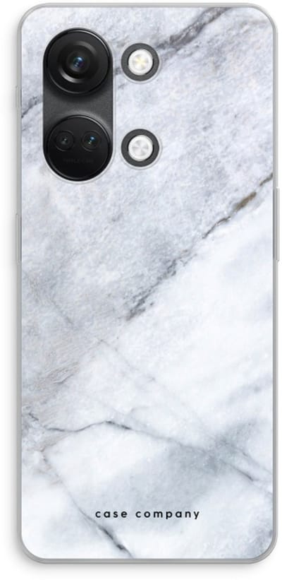 Case Company® - Hoesje geschikt voor OnePlus Nord 3 hoesje - Witte marmer - Soft Cover Telefoonhoesje - Bescherming aan alle Kanten en Schermrand