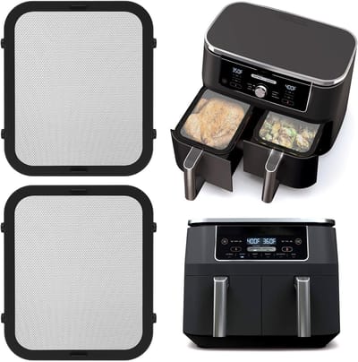 Set van 2 Magnetische Spatbeschermers, Hittebestendig, Sterke Hechting, Roestvrijstalen Deksel voor Airfryer, Geschikt voor Verschillende Modellen, Keukenaccessoire