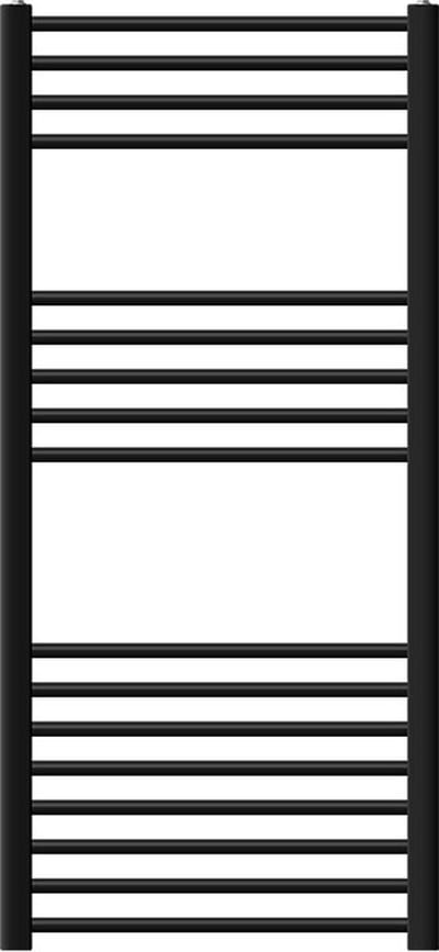 Badkamerradiator Sahara 600x1200 mm zwart mat recht met zijaansluiting LuxeBath