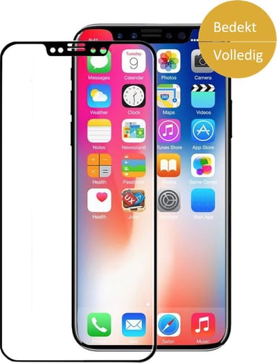Gehard Glas Screenprotector geschikt voor iPhone Xs / X - Volledig Beeld Dekkend Tempered Glass Screen Protector Zwart van iCall