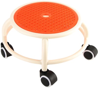 Dailygoods- Roterende Kruk - Elegante Lage Kruk met Wielen - Ademend Ontwerp - Hoog Draagvermogen - Comfortabel - Multifunctioneel