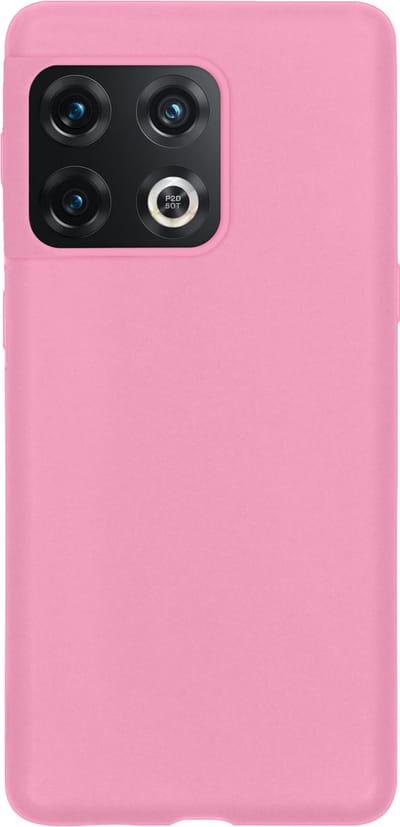 Hoes - Geschikt voor OnePlus 10 Pro - Sterk & Shockproof - Hoesje Cover - Siliconen Case - Lichtroze