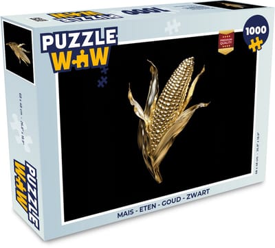 Puzzel Mais - Eten - Goud - Zwart - Legpuzzel - Puzzel 1000 stukjes volwassenen