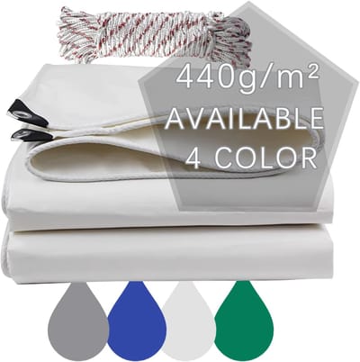 Waterdichte Buitenluifel - PVC Zeildoek - Bescherming Buiten - Versterkte Ogen - 3 x 3 Meter - Wit