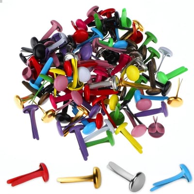 100 stuks mini kleurrijke brads, patroonzakklemmen, ronde kopklemmen, metalen ronde kopklemmen, scrapbooking, brads, patroonklemmen voor school, kantoor, papier, briefklemmen, knutselen, handwerk,