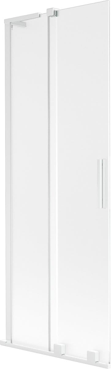 Mexen Velar L badwand 2-delig schuifbaar 70 x 150 cm, matglas, wit - 896-070-003-31-20