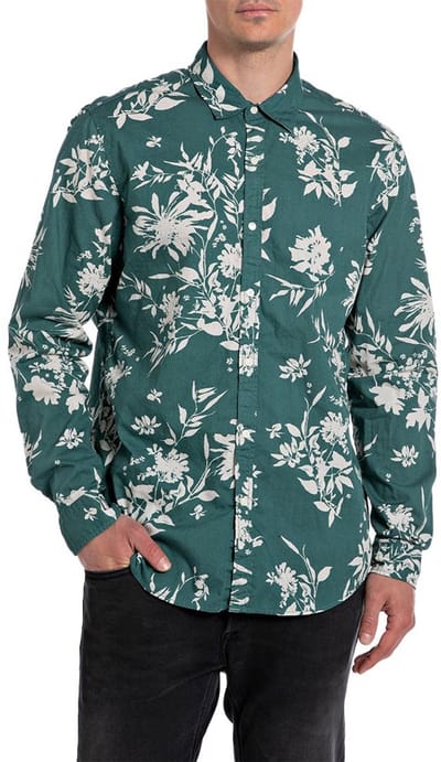Replay M4118 .000.74924 Overhemd Met Lange Mouwen Groen M Man