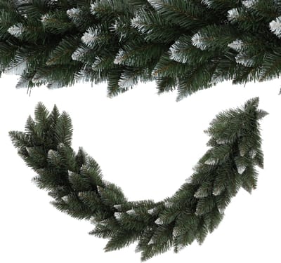 KADAX Kerstslinger, decoratieve slinger, 110 cm lange dennenslinger, kunstdennenslinger, van pvc-folie, haarddecoratie, kerstdecoratie (rancer)