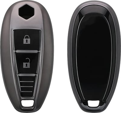 kwmobile autosleutel hoesje geschikt voor Suzuki Sport 2-knops autosleutel Keyless Go hoes - TPU autosleutel behuizing - Beschermende auto sleutel case - Sleuteletui in mat zwart / zwart