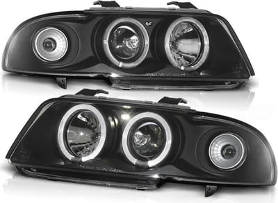 Koplampen dual halo rims AUDI A4 11 94-12 98 ANGEL EYES ZWART