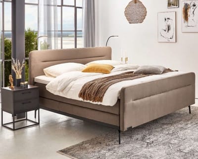 Boxspring Caresse 3360 - 160x200 - Vlak - Meegestofeerde Pocket 500 Matrassen - Incl. 750 topper Gelfoam - Vienna Dessert