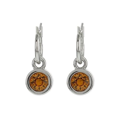 Biba Hang Oorbellen met Swarovski Steentje Topaz