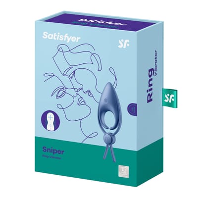 Satisfyer, penisring, sniper, in maat verstelbaar, met powermotor, gemaakt van siliconen
