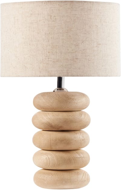BETWA - Tafellamp - Lichtbruin - 41 cm - Mangohout/Katoen/Linnen