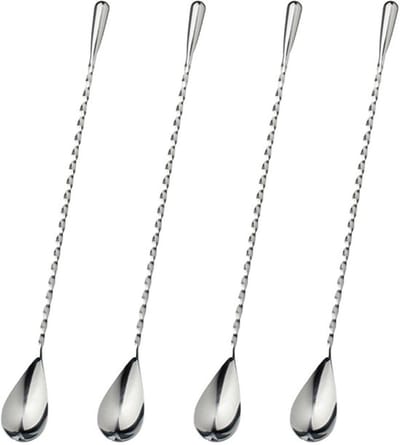 Dailygoody - Lange Lepels - Cocktail Lepels - 30 cm - Roestvrij Staal