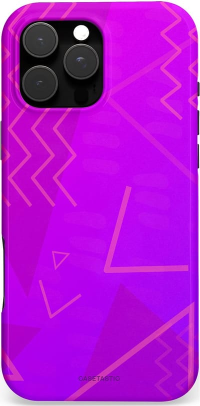 Casetastic hoesje geschikt voor Apple iPhone 16 Pro Max - MagSafe - Dubbellaagse bescherming - Discowave - Fashion Case - Paars Fuchsia
