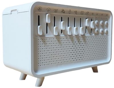 EXCITAT Slaaphulpmiddel - White Noise Generator - Luchtbevochtiger - Bluetooth-luidspreker - Aroma Diffuser - Geschikt voor slaapkamers en kantoren - Wit