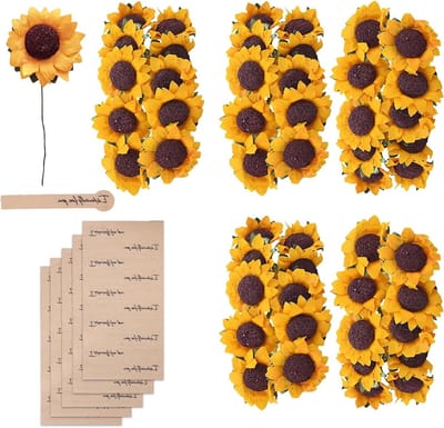 Grote Decoratieve Kunstmatige Zonnebloemen met Stickers voor Feesten, Bruiloften en Creatieve Projecten
