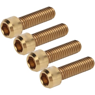 Lot de 4 vis de fixation pour frein à disque de vélo de montagne RISK M6 x 20 mm, en alliage de titane, pour pédalier beige