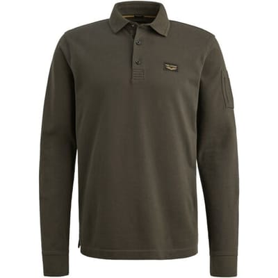 PME legend bruine heren polo   American Classic   Rib kraag   Regular fit   Knoopsluiting   Duurzaam   Korte mouw Bruin M