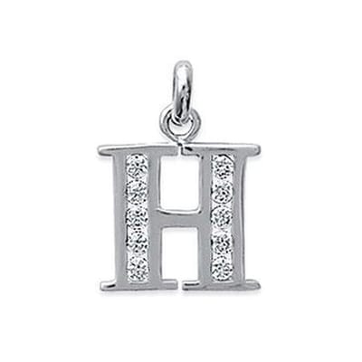 Blinx Jewels Zilveren Hanger Letter H Steentjes