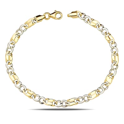 Juwelier Zwartevalk 14 karaat gouden bicolor armband - ZV 871/19,5cm