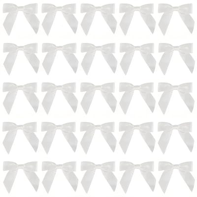 Witte Cadeau Strikken Set van 50 - Zelfklevende Strikken voor Creatief Cadeau Inpakken en Decoratie met Draad