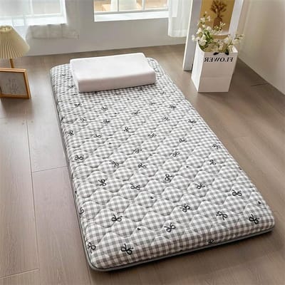 Japanse futonmatras - Vloergastmatras oprolbaar - Ruimtebesparend slapen - Ademende buitenlaag - 80 x 190 cm - Wit