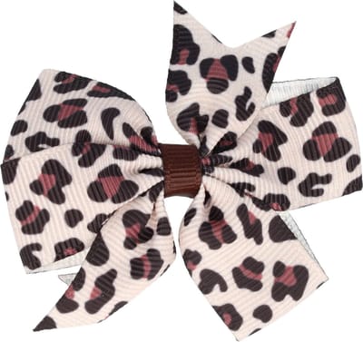 Haarsoires Haarspeld Duckklem 6,5cm – Strik van Stof – Panterprint – Zwart Bruin Beige - Sterke Haarclip voor Styling & Dagelijks Gebruik - Hair Clip - Decoratieve Haaraccessoire
