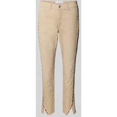 Slim fit broek met contrastpaspels, model 'Ornella'