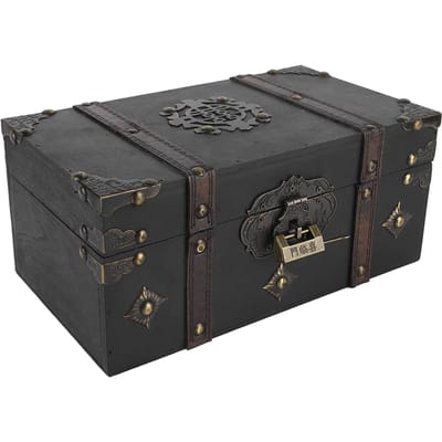 Retro Houten Opbergdoos Vintage Schatkist Opbergdoos Multifunctionele Decoratieve Doos voor gray