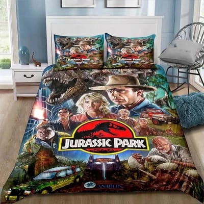 Dinosaurus Jurassic Park 3D Print Beddengoed Set Eenpersoons Twin Volledig Queen King Maat Bed Set Volwassene Kind Slaapkamer Beddengoed Cadeau 135X200cm-2pcs